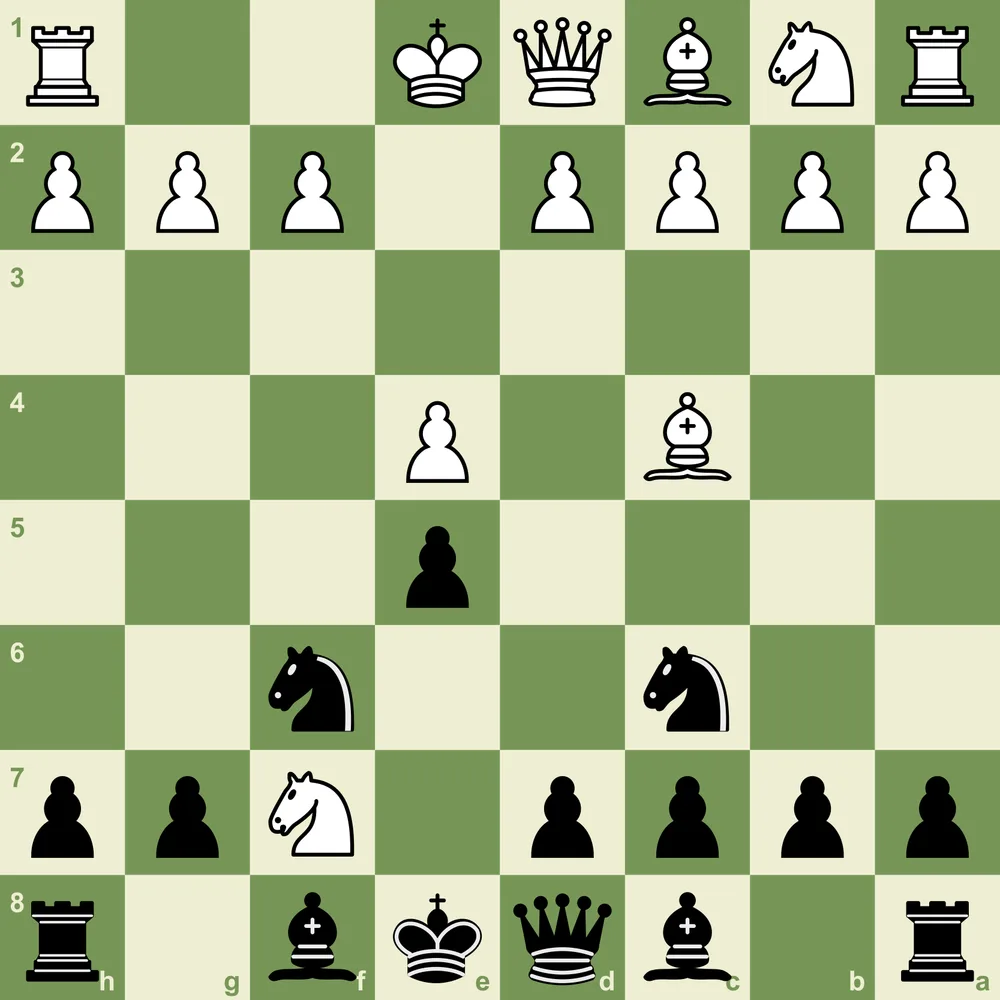 Fried Liver Attack: 6.Nxf7! - The famous knight sacrifice Fried Liver Attack position after 6.Nxf7