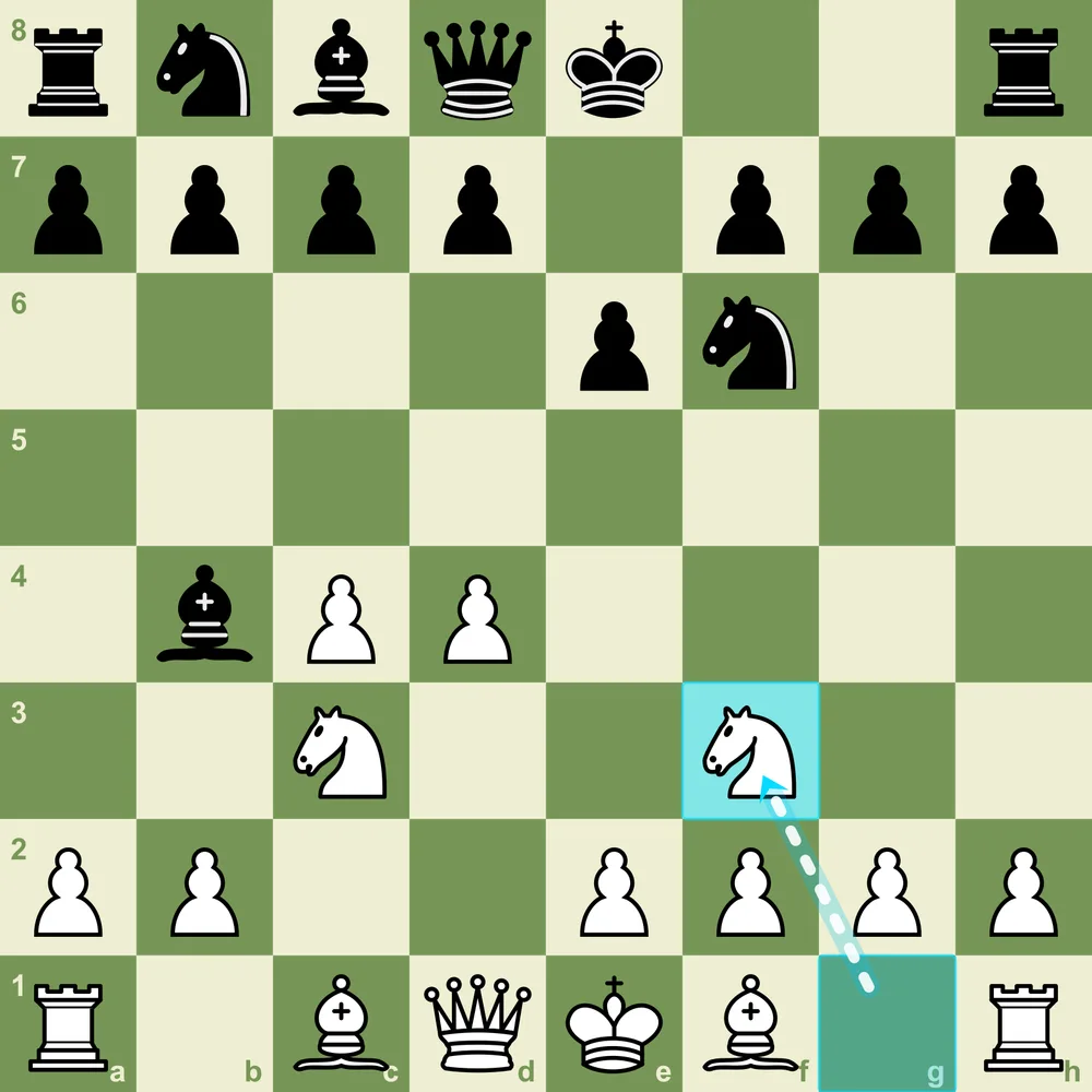 The Kasparov Variation - 4.Nf3 keeps White's options open and prepares flexible development Nimzo-Indian Kasparov Variation after 1.d4 Nf6 2.c4 e6 3.Nc3 Bb4 4.Nf3